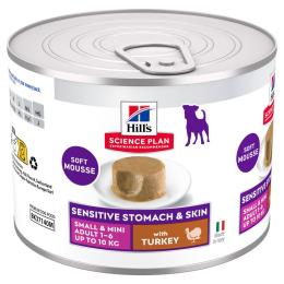 Hill's Science Plan Sensitive Stomach & Skin Small & Mini Mousse - Indyk, 48 x 200 g