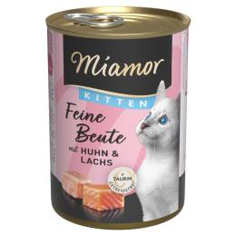 Miamor Feine Beute Kitten, 12 x 400 g - Kurczak i łosoś