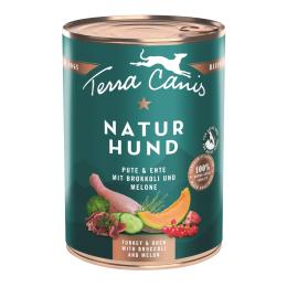 Terra Canis Naturhund, 6 x 400 g - Indyk i kaczka z brokułami i melonem