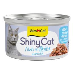 GimCat ShinyCat, w bulionie 6 x 70 g - Tuńczyk i anchois