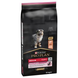 PURINA PRO PLAN Medium Puppy Sensitive Skin, łosoś i ryż - 12 kg