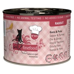 Korzystny pakiet catz finefood Ragout, 12 x 190 g - Gęsina i indyk