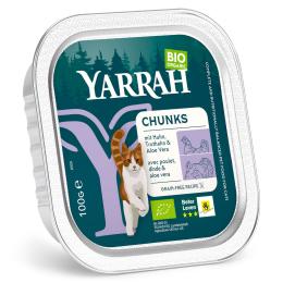 Yarrah Bio kawałeczki w sosie, 6 x 100 g - Biokurczak i bioindyk z bioaloesem