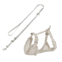 Trixie Miękkie szelki dla szczeniąt ze smyczą - 26-34 cm/10 mm, 200 cm, jasnoszary