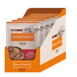 8 + 4 / 16 + 6 / 16 + 8 / 30 + 14 gratis! Nature's Variety, różne rodzaje - Pâté No Grain Adult, Wołowina i kurczak, 12 x 70 g (8 + 4 gratis!)