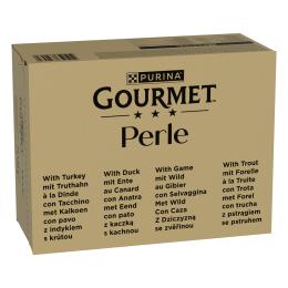 Megapakiet Gourmet Perle, 96 x 85 g - Pstrąg, indyk, kaczka, dziczyzna w galarecie