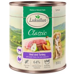 Lukullus Naturkost Senior, 6 x 800 g - Indyk i cielęcina