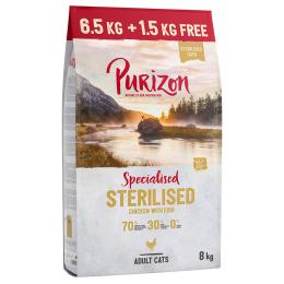 Purizon Adult Sterilised dla kota, kurczak i ryba – bez zbóż - 6,5 kg + 1,5 kg gratis!
