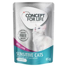 Concept for Life Sensitive Cats w sosie, jagnięcina - bez zbóż - 12 x 85 g