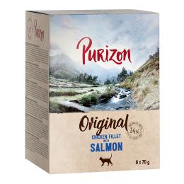 Purizon Adult, bez zbóż, 6 x 70 g  - Filet z kurczaka i łosoś