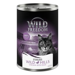 Wild Freedom Adult Sterilised, 12 x 400 g - bez zbóż - Wild Hills Sterilised - kaczka i kurczak