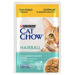 PURINA Cat Chow, 26 x 85 g - Hairball, kurczak i zielona fasolka