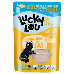 Lucky Lou Extra Food, 12 x 70 g - Kurczak i tuńczyk w bulionie