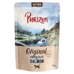 Purizon Kitten, bez zbóż, 6 x 70 g - Filet z kurczaka z łososiem