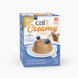 Catit Creamy Cups, 4 x 25 g - Tuńczyk i kurczak z borówkami