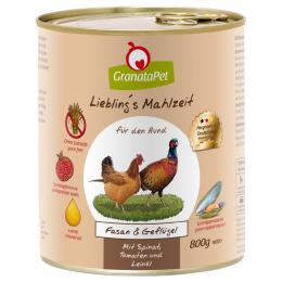GranataPet Liebling's Mahlzeit, 6 x 800 g - Bażant i drób