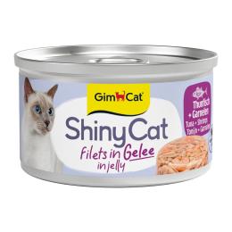 GimCat ShinyCat w galarecie, 6 x 70 g - Tuńczyk i krewetki