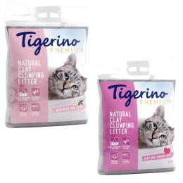 Korzystny dwupak: Tigerino, żwirek dla kota, 2 x 12 kg - Pakiet mieszany: puder dziecięcy + biała róża