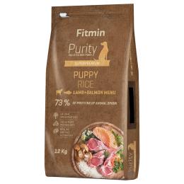 Fitmin Dog Purity Rice Puppy, jagnięcina z łososiem -2 x 12 kg