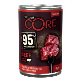 Korzystny pakiet Wellness Core Adult 95% Single Protein, 12 x 400 g - Wołowina i brokuł