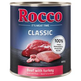 Rocco Classic, 6 x 800 g - Wołowina i indyk