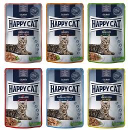 Happy Cat Pouch Meat w sosie, 12 x 85 g  - Pakiet mieszany I