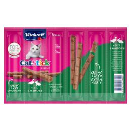 Vitakraft Cat Stick - Classic, Kaczka i królik, 6 x 6 g