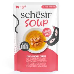 Korzystny pakiet Schesir Cat Soup, 24 x 40 g - Łosoś i marchewka