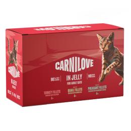 Carnilove Cat w saszetkach, 12 x 85 g - Pakiet mieszany w galarecie (3 smaki)