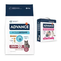 Advance: karma sucha dla kota, 10 kg  + Arena Multiperformance, 6 l gratis! - Sterilized Senior +10, kurczak
