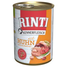 Megapakiet RINTI Kennerfleisch, 24 x 400 g - Mieszany pakiet II, 2 smaki