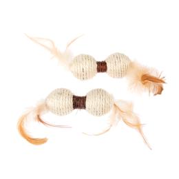 TIAKI, zabawka dla kota, hantle z sizalem - 2 szt.