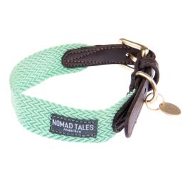 Nomad Tales Bloom, obroża, kolor mint - Rozmiar XS: obwód szyi: 30 - 36 cm, szer. 25 mm