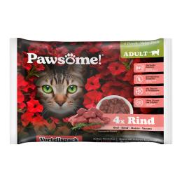 Pawsome Adult Cat, 4 x 85 g - Wołowina