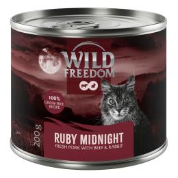 Wild Freedom Adult "Red", 6 x 200 g - bezzbożowa receptura - Ruby Midnight - Wieprzowina, wołowina i królik
