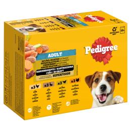 Pakiet Pedigree Adult w saszetkach - Wybór drobiowy w sosie (4 smaki), 48 x 100 g