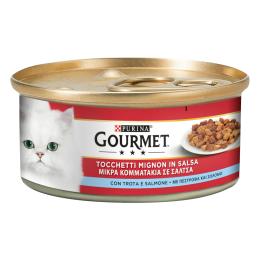 Gourmet karma mokra, różne odmiany, 24 x 195 g - Pstrąg i łosoś w sosie