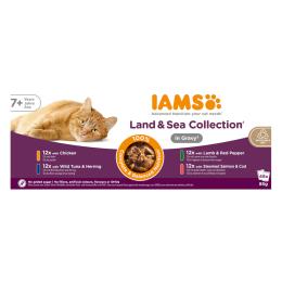 IAMS Advanced Nutrition Senior Land & Sea Collection w sosie - Pakiet mieszany 2 (4 smaki), 96 x 85 g