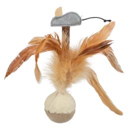 Trixie stojąca piłka z piórkami i myszką - 1 szt.