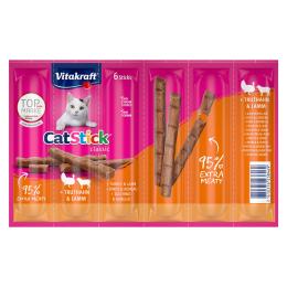 Vitakraft Cat Stick - Classic, Indyk i jagnięcina, 6 x 6 g