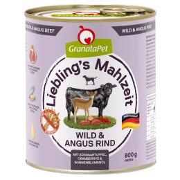 GranataPet Liebling's Mahlzeit, 6 x 800 g - Dziczyzna i wołowina Angus