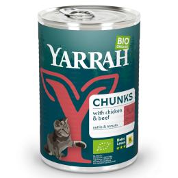 Yarrah Bio Chunks, 1 x 405 g - Biokurczak i biowołowina z biopokrzywą i biopomidorami w sosie
