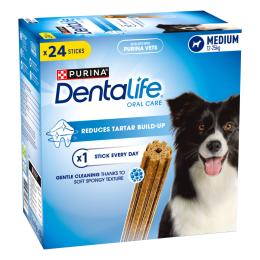 PURINA Dentalife, codzienna pielęgnacja zębów dla średnich psów - 24 sztuki (8 x 69 g)