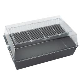 TIAKI klatka dla małych zwierząt Panorama - Szara (dł. x szer. x wys.): 71 x 46 x 31,5 cm