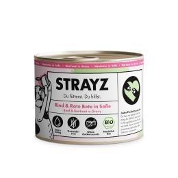 STRAYZ Bio Kot 6 x 200 g - Bio wołowina i bio burak czerwony w sosie