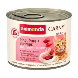 animonda Carny Adult, 6 x 200 g - Wołowina i indyk z krewetkami
