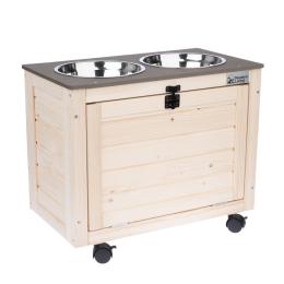 Modern Living pudełko na karmę z miskami Inari - Dł. 53 x szer. 30 x wys. 43,5 cm