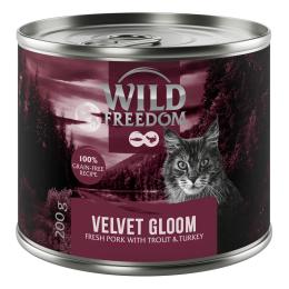 Wild Freedom Adult "Red", 6 x 200 g - bezzbożowa receptura - Velvet Gloom - Wieprzowina, indyk i pstrąg