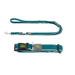Komplet Hunter: obroża Hilo Vario Basic & regulowana smycz Hilo - Obroża M-L: obw. szyi 33 - 50 cm, smycz dł. 200 cm