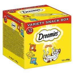 Dreamies Mixbox, przysmak dla kota (kurczak, ser, łosoś) - 12 x 60 g